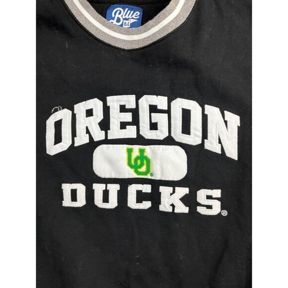 Blue 84 Oregon Ducks Sweater Large Black Embroidered Logo Pullover Football - Picture 3 of 8